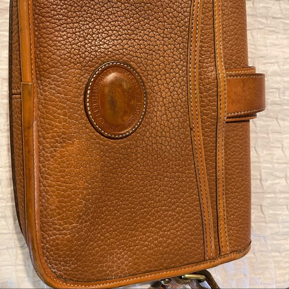 Vintage Dooney & Bourke Essex Crossbody Saddle Bag Leather Tan Brown - Picture 6 of 11